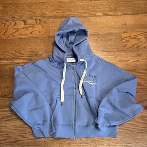 NWT Blue SPIRITUAL GANGSTER Palm Roxbury Zip Hoodie Wisteria Size Medium $158